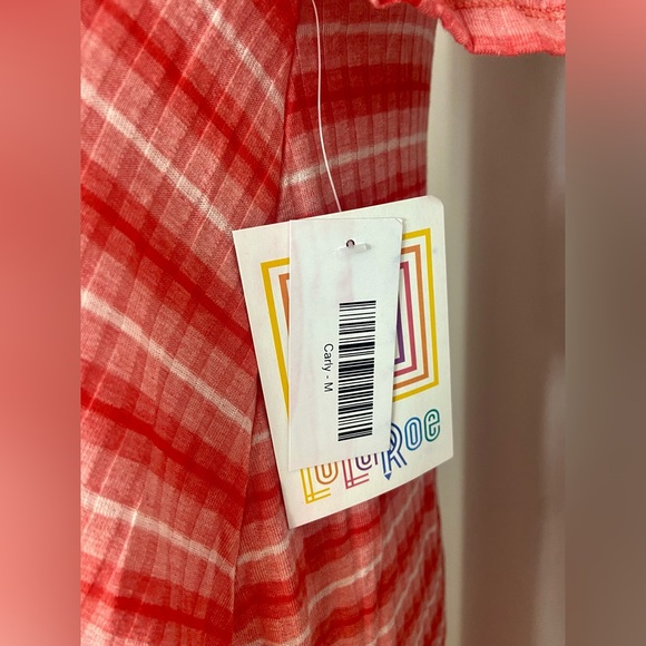 LuLaRoe Carly Dress Pink Striped - Picture 4 of 7